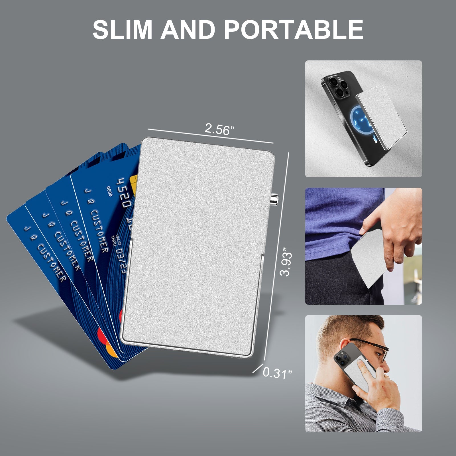 Magnetic Phone Wallet Stand – Slim Card Holder