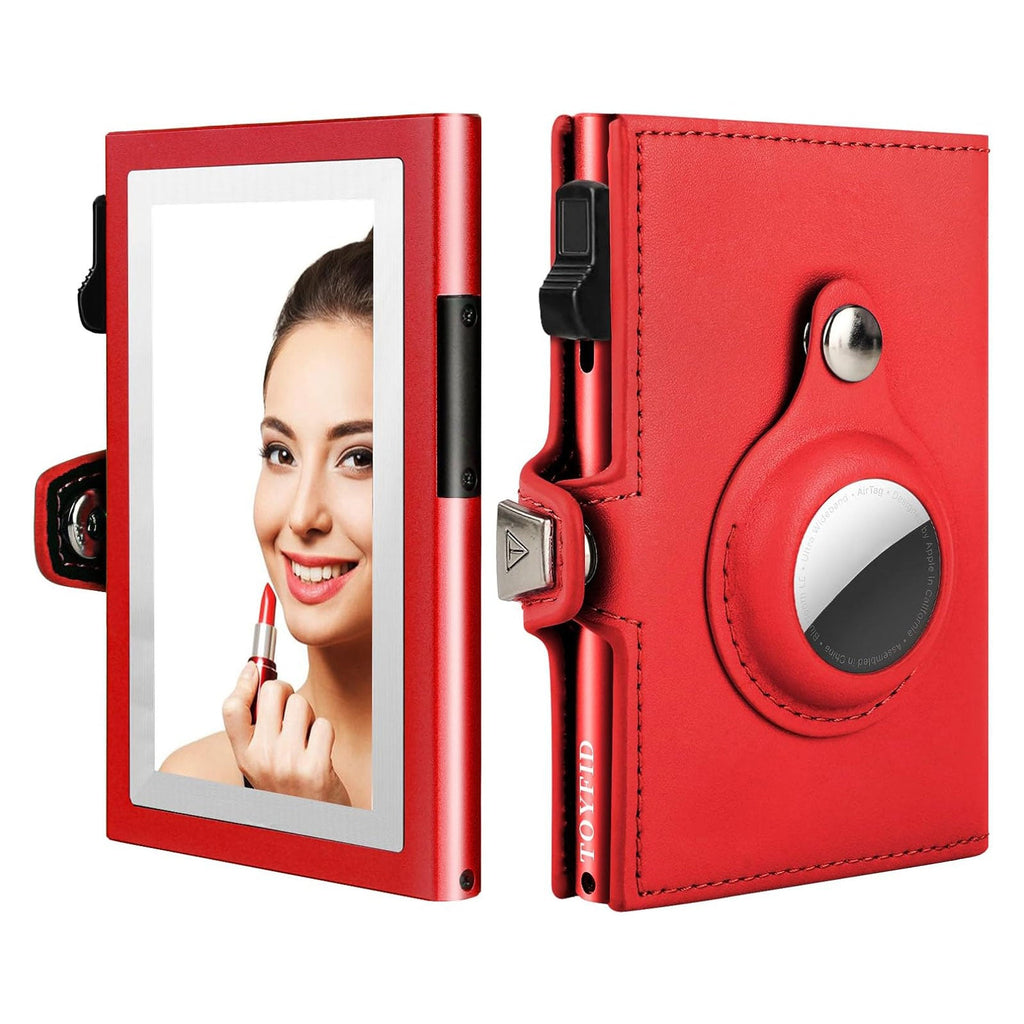 AirTag-Ready Mini Wallet with Mirror