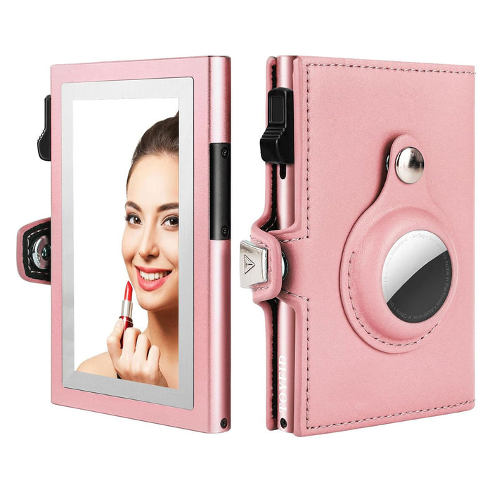 AirTag-Ready Mini Wallet with Mirror