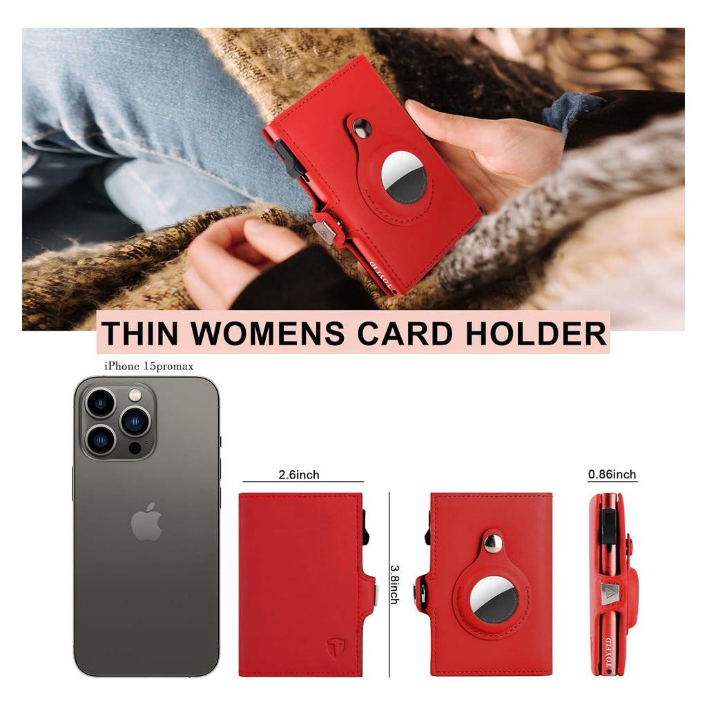 AirTag-Ready Mini Wallet with Mirror